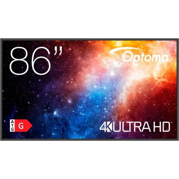 OPTOMA Ecran profesional, Display Interactiv Optoma N3861K, 86 inch, UltraHD/4K, HDMI, MediaPlayer, Android 11, Negru