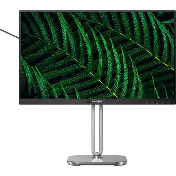 Philips Monitor IPS LED Philips 23.8, Full HD (1920 x 1080), VGA, HDMI, DisplayPort, Boxe, Pivot, Argintiu