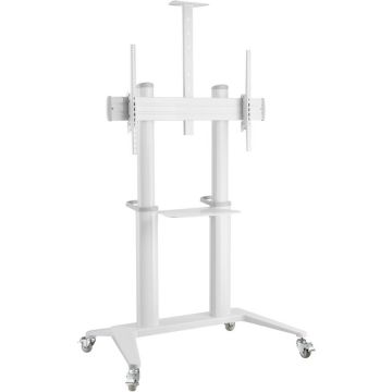 TECHLY Aluminium Ultra-modern TV Cart for TV from 70 to 120 White