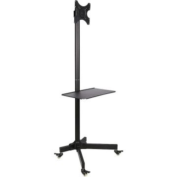 TECHLY Stand TV, LCD / LED, mobil pe roti, reglabil, suport DVD, 19 - 27 inch, Negru, ICA-TR20, 100723