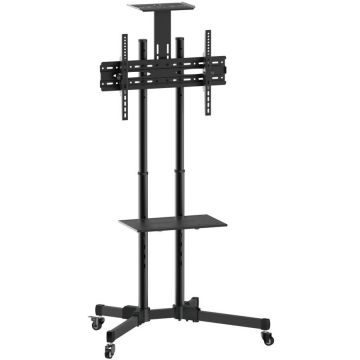 TECHLY Suport TV mobil pentru 37-70 inci 50 kg, două rafturi