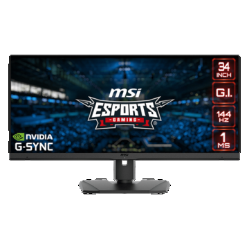 Monitor Gaming IPS LED MSI Optix 34inch MPG341QR, UWQHD (3440 x 1440), HDMI, DisplayPort, Nvidia G-Sync Compatible, 144 Hz, 1 ms (Negru)