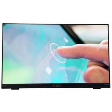 Monitor IPS LED Hanns-G 21.5inch HT225HPB, Full HD (1920 x1080), VGA, HDMI, DisplayPort, Touchscreen, Boxe (Negru)