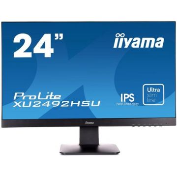 Monitor IPS LED iiyama 23.8inch XU2492HSU, Full HD (1920x1080), VGA, HDMI, DisplayPort, Boxe, 5 ms (Negru)