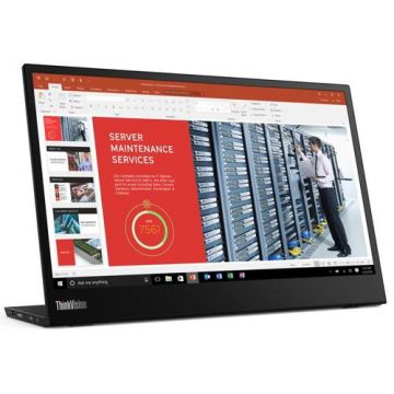 Monitor IPS LED Lenovo ThinkVision 14inch M14, Full HD (1920 x 1080), USB Type-C (Negru)