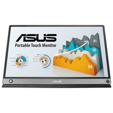 Monitor LED ASUS ZenScreen MB16AMT Touchscreen 15.6 inch Argintiu 60 Hz