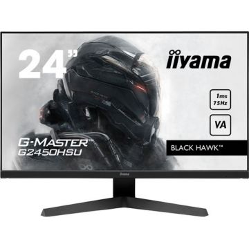 Monitor VA LED Iiyama G-Master Black Hawk 23.8inch G2450HSU-B1, Full HD (1920 x 1080), HDMI, DisplayPort, AMD FreeSync, Boxe, 75 Hz, 1 ms (Negru)