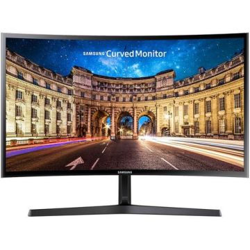 Monitor VA LED Samsung 23.5inch LC24F396FHUXEN, Full HD (1920 x 1080), HDMI, VGA, 4 ms, Ecran Curbat (Negru)