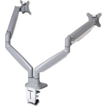 Suport birou ergonomic pentru 2 monitoare, Kensington SmartFit®, cu brat reglabil, 13-32inch, max 9 kg, personalizabil, alb