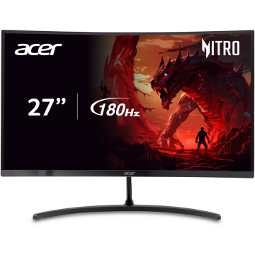Acer Monitor Gaming Acer Nitro ED273US3, ZeroFrame, 27, VA, QHD, 2560 x 1440, HDMI, DisplayPort, Curbat 1500R, Boxe, 180Hz, 1ms, Negru