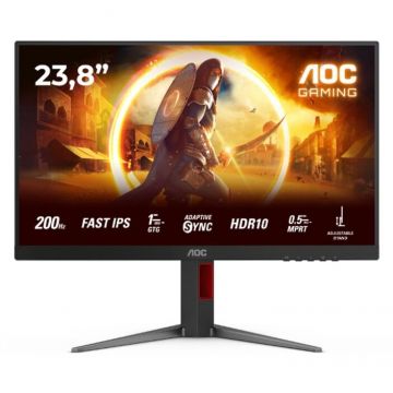 AOC Monitor AOC 24G4HA 23.8inch Fast IPS Full HD 200Hz HDR10 G-Sync 1x DisplayPort 1 x headphone 2xHDMI2.0 Negru