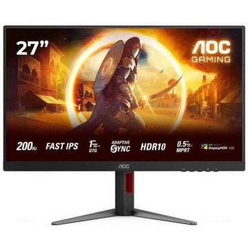 AOC Monitor Gaming Fast IPS LED AOC 27 27G4HA, Full HD (1920 x 1080), HDMI, DisplayPort, Boxe, Pivot, 200 Hz, 1 ms, Negru