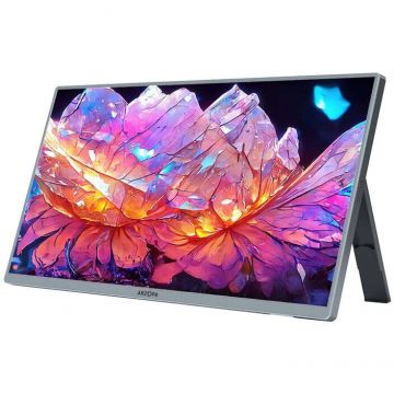 Arzopa Monitor LED Arzopa Portabil A3C Pro, 13.3 inch, FHD OLED, 1 ms, 60 Hz,  USB-C HDR, Gri-Argintiu