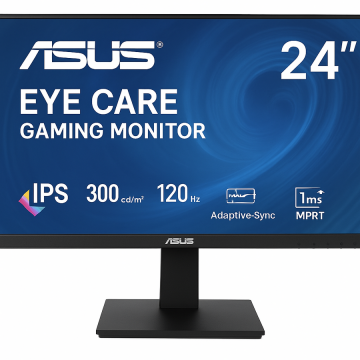 Asus Monitor Gaming Eye Care, Asus VA249HG, 24inch,  IPS,  Full HD sRGB 300cd/m2, 120Hz, Adaptive-Sync, 1ms MPRT, HDMI VGA, Negru