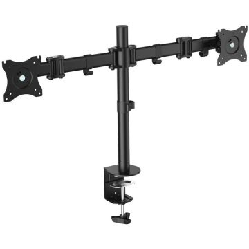 EQUIP Articulating Dual Monitor Desk Mount Bracket 13 - 27 , negru
