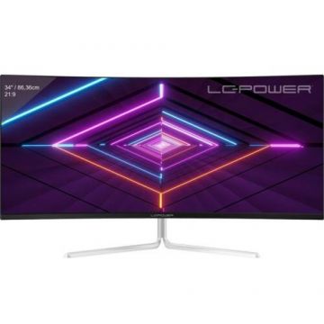 LC-Power Monitor LED Curbat LC Power LC-M34-UWQHD-100-C-V3, 34inch, 3440x1440, 6ms GtG, Alb