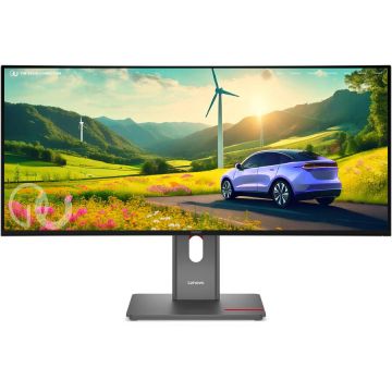 Lenovo Monitor curbat ultrawide IPS Lenovo  LCD 34 , T34WD-40, 64ADGAT1EU, 34 cu rezolutie WQHD (3440 × 1440) , 120 HZ, 4 ms, Negru