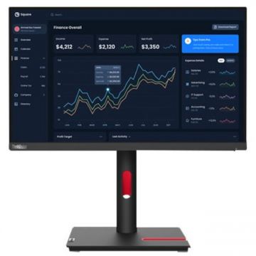 Lenovo Monitor IPS LED Lenovo ThinkVision T22i-30, 21.5 inch, Full HD 1920 x 1080, 60 HZ, 4 ms, VGA, HDMI, DisplayPort, Pivot, Negru