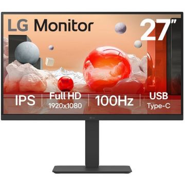 LG 27BA650-B.AEU, LED monitor - 27 - black, FullHD, IPS, USB-C, 100Hz panel