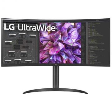 LG Monitor curbat Ultra Wide IPS LED, LG 34WQ75X-B.AEU, 34 inch, 21:9, 3440x1440 UWQHD, Negru
