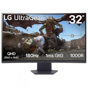 Monitor Gaming Curbat UltraGear™ 1000R 32GS60QC-B 31.5Inch QHD 180Hz Negru