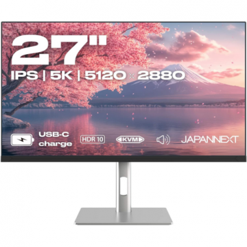Monitor JN-IPS275K-HSPC9 27Inch IPS 5K (5120x2880) Blue Light Filter G-Sync/FreeSync USB-C PD 90W Negru/Gri