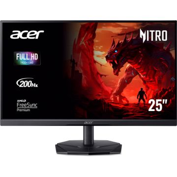 Monitor LED Acer Gaming Nitro KG251QX0biip 24.5 inch FHD VA 0.5 ms 200 Hz HDR FreeSync Premium