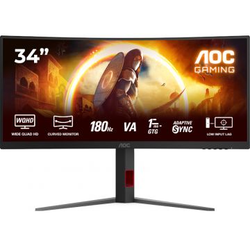 Monitor LED AOC Gaming AGON CU34G4 Curbat 34 inch UWQHD VA 0.5 ms 180 Hz HDR FreeSync Premium