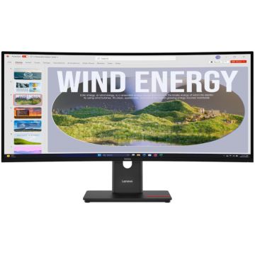 Monitor LED Lenovo ThinkVision T34WD-40 Curbat 34 inch UWQHD VA 4 ms 120 Hz USB-C