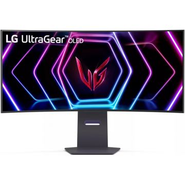 Monitor LED LG Gaming UltraGear 39GS95QE-B Curbat 39 inch UWQHD OLED 0.03 ms 240 Hz HDR FreeSync Premium Pro & G-Sync Compatible