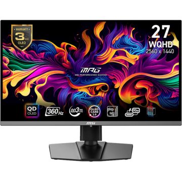 Monitor LED MSI Gaming MPG 271QRX 27 inch QHD QD-OLED 0.03 ms 360 Hz USB-C HDR FreeSync Premium Pro Monitor LED MSI Gaming MPG 271QRX 27 inch QHD QD-OLED 0.03 ms 360 Hz USB-C HDR FreeSync Premium Pro