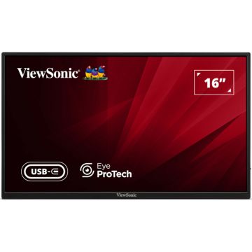 Monitor LED ViewSonic Portabil VA1650 15.6 inch FHD IPS 7 ms 60 Hz USB-C