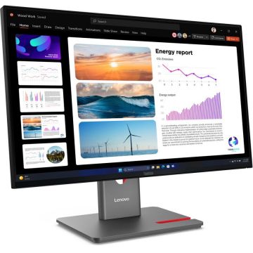 Monitor ThinkVision P24Q-40 IPS 23.8Inch 2560x1440 HDMI USB-C 120Hz Negru/Gri