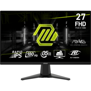 MSI Monitor Gaming LED IPS MSI MAG 275F, 27, Full HD (1920x1080), 180Hz, 0.5ms, Adaptive-Sync, Eye Care, 2x HDMI, Display Port, Negru