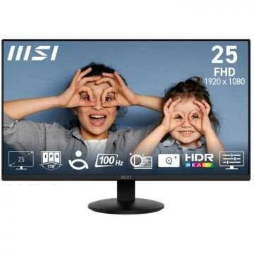 MSI Monitor IPS MSI PRO MP252L, 24.5 inch, HDMI, DisplayPort, Full HD 1920 x 1080, 100 Hz, 1 ms, Negru