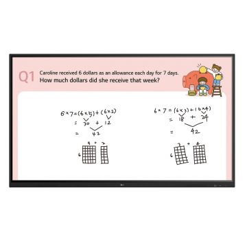 Tabla interactiva cu touch screen LG 65TR3DJ, 4K UHD, diagonala 65 inch, 2x difuzoare, sloturi OPS, Browser Web Android