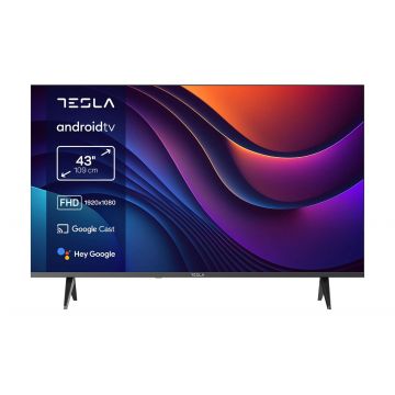 Televizor LED Full HD Tesla FHDDVB-T/T2/C/S/S2, diagonala 43 inch, unghi vizualizare 170 grade, 2x USB, 3x HDMI, Google Assistant