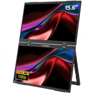 Verbatim Dual monitor portabil Esentials Verbatim 15.6 FHD Dual Full HD Screens (1920  1080 each), IPS, 16:9