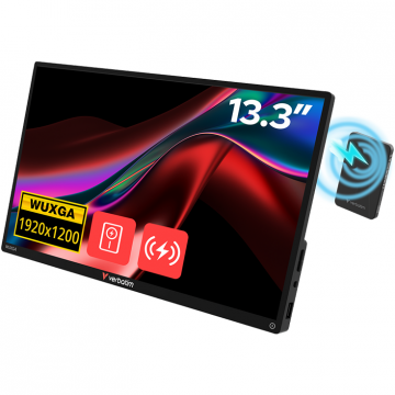 Verbatim Monitor portabil Verbatim, 13.3, Touchscreen, WUXGA 1920x1200, 2 x USB-C, HDMI, acumulator extern wireless 5000 mAh