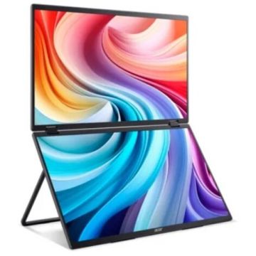 Acer Monitor portabil pliabil IPS LED Acer 18.5 PD193QEb, Full HD 1920 x 1080, HDMI, 100 Hz, 4 ms Negru