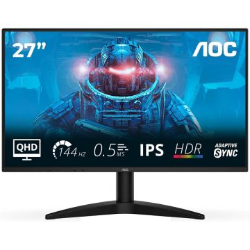 AOC Monitor Gaming IPS LED, AOC Q27B36X, 27 inch, QHD (2560 x 1440), HDMI, DisplayPort, 144 Hz, 0.5 ms, Negru