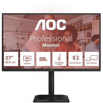 AOC Monitor LED AOC Q27E4CV, 27, 68.6 cm, IPS, QHD, 120Hz, 4 ms, Negru