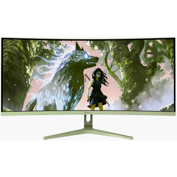AROZZI Monitor Gaming VA LED Arozzi Nova 34 AZ-NO-34T2K165-FST, UWQHD 3440 x 1440, HDMI, DisplayPort, Ecran curbat, 165 Hz, 1 ms, Verde