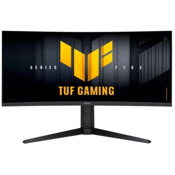 Asus Monitor Gaming VA LED ASUS TUF Gaming 34 VG34WQML5A, UWQHD (3440 x 1440), HDMI, DisplayPort, Ecran curbat, Boxe, 250 Hz, .5 ms, Negru