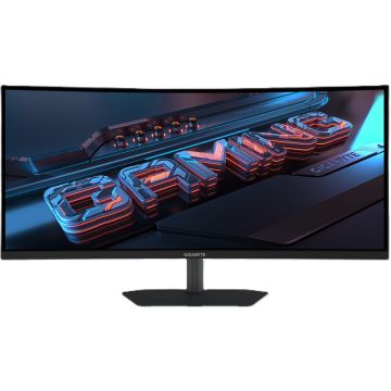 Gigabyte Monitor Gaming Curbat LED VA Gigabyte G34WQC2 EK, 34, UWQHD (3440x1440), 200 Hz, 1 ms GtG, AMD FreeSync Premium, curbura 1500R, boxe 2 x 2 W, conectivitate 2 x DP 1.4, 2 x HDMI 2.0, 100 x 100 mm VESA, Negru