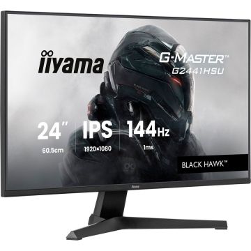 IIYAMA Monitor de gaming Iiyama G-Master G2441HSU-B1, 23.8, (60,5 cm), 23,8 inch,  FullHD, IPS, HDMI, DP, FreeSync, hub USB, panou 144H, 1 ms, Negru
