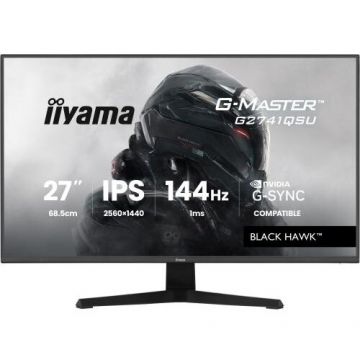 IIYAMA Monitor Gaming Iiyama G-MASTER 27 G2741QSU-B1, QHD (2560 x 1440), HDMI, DisplayPort, Boxe, 144 Hz, 1 ms, Negru