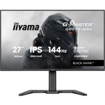 IIYAMA Monitor Gaming IPS LED Iiyama GB2741QSU-B1, 27 inch, QHD (2560 x 1440), HDMI, DisplayPort, Boxe, Poxe, 144 Hz, 1 ms, Negru