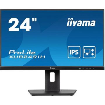 IIYAMA Monitor IPS LED Iiyama XUB2491H-B1, 23.8 inch, Full HD (1920 x 1080), HDMI, DisplayPort, Pivot, 100 Hz, 0.5 ms, Negru
