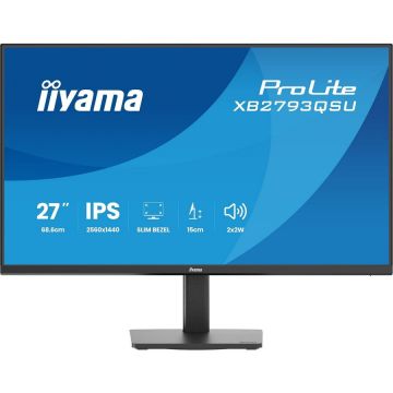IIYAMA Monitor LED IPS  Iiyama XB2793QSU-B1, 27, QHD 2560 × 1440 , 75 Hz, 1 ms, 1 × DisplayPort, 1 × HDMI, 1 × casti, 2 × USB 2.0 Tip-B, Negru